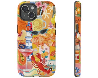 Summer Phone Case Preppy Phone Case Coconut Girl Summer Vibes Collage Phone Case Gift for Her Beachy Phone Case for iPhone