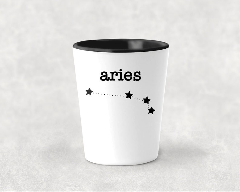 Aries Gift Aries Shot Glass Aries Constellation Gift for Aries Zodiac Birthday Gift for Aries Star Sign Fun Shot Glasses