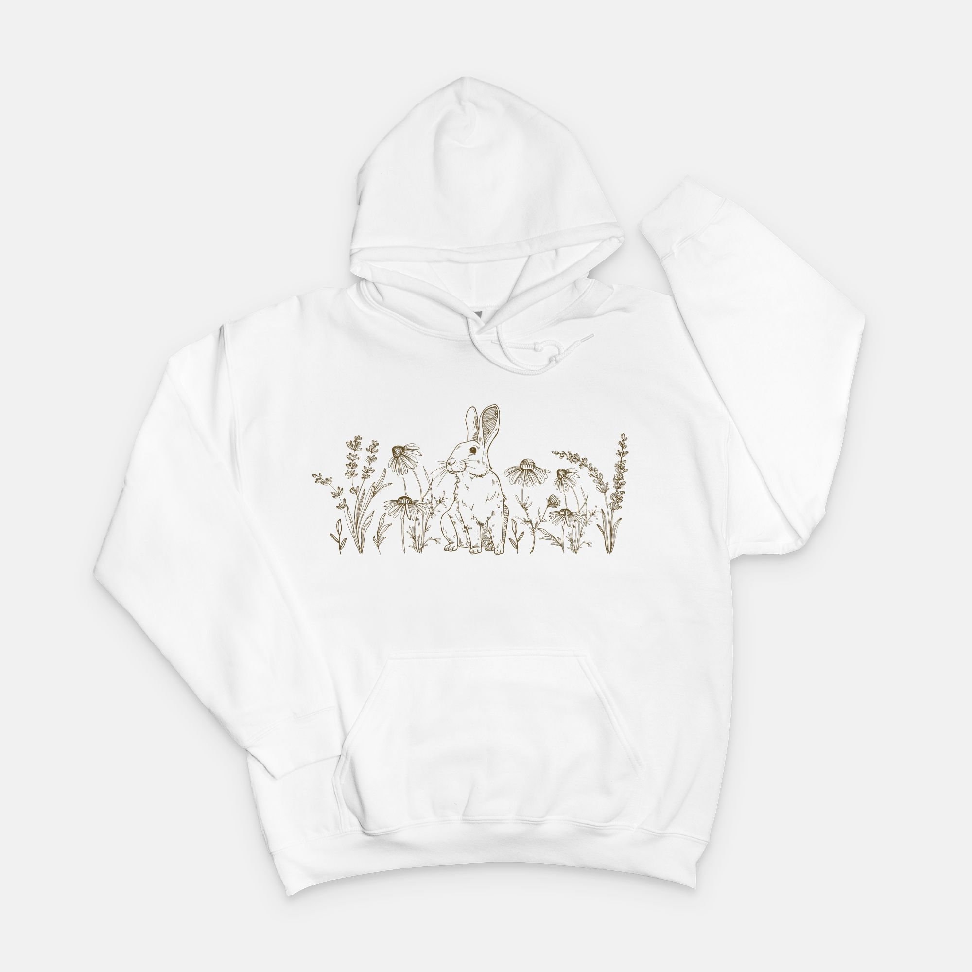さらに100円引き◆LMC◆FLOWER BUNNIES HOODIE Floral Bunny Sweatshirt, Cute Easter Sweatshirt, Spring