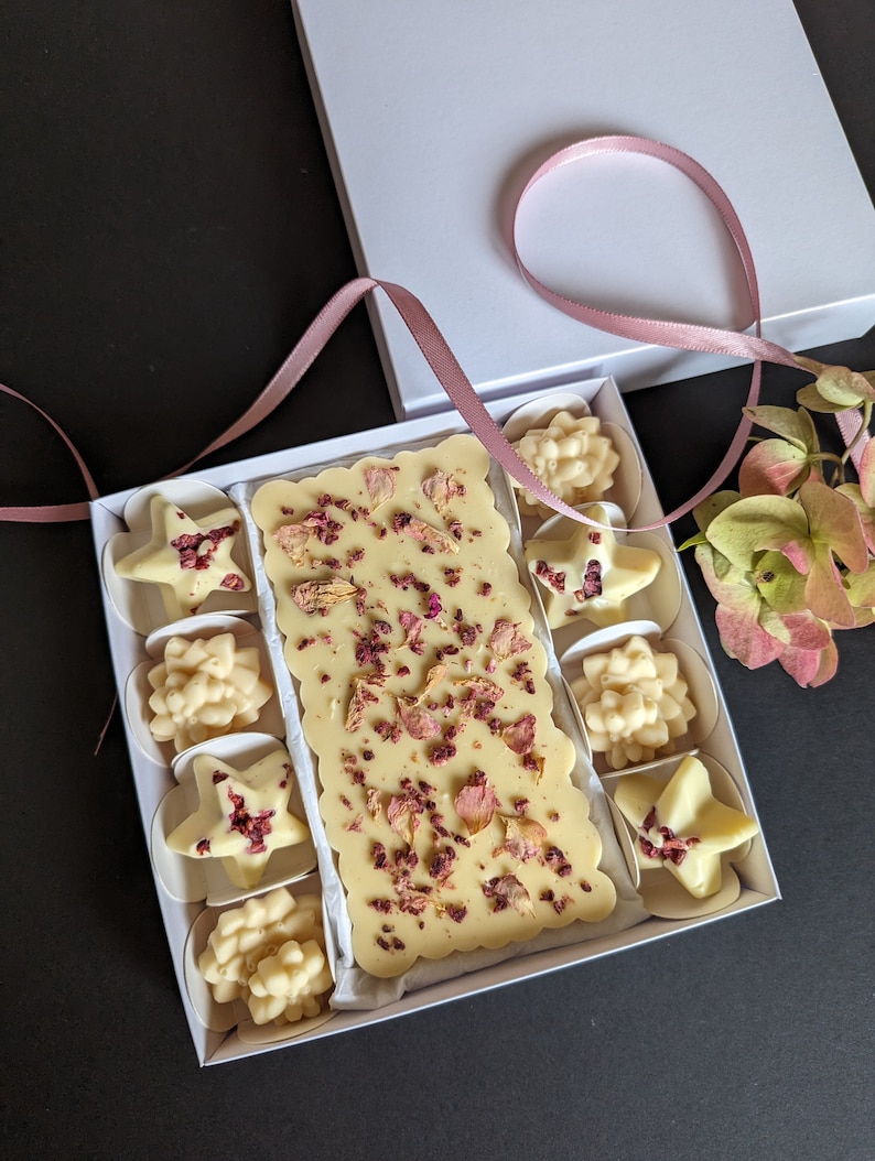 White Chocolate Gift Set for Her, Handcrafted Chocolate, Handmade, Best