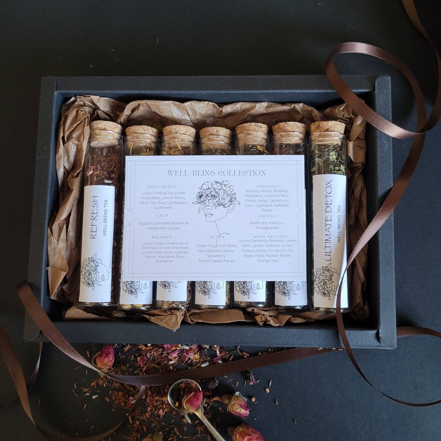 Luxury Loose Leaf Tea Gift Set, Wellbeing Selection, Perfect for Her