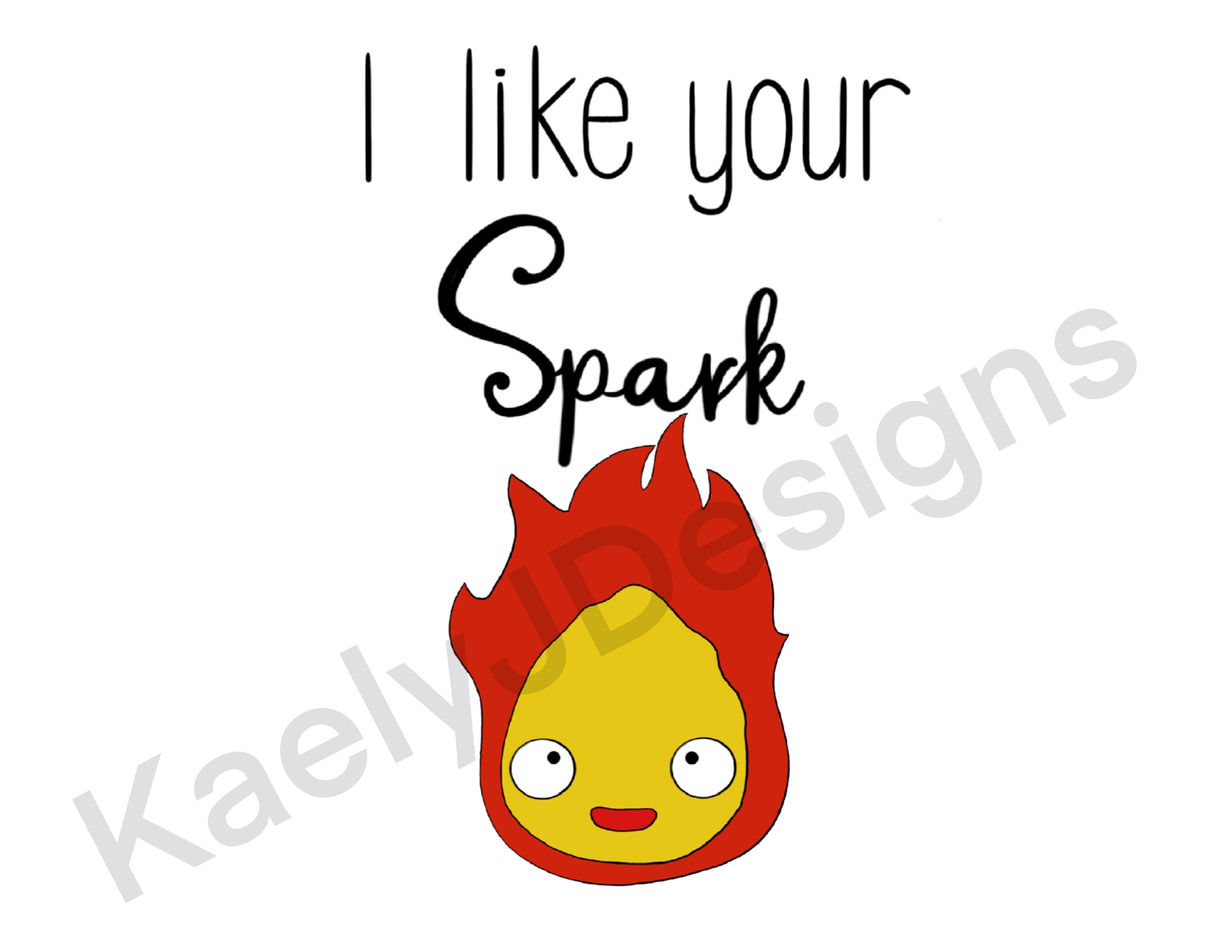 Flame I Like Your Spark Sticker Cute Sticker Anime 