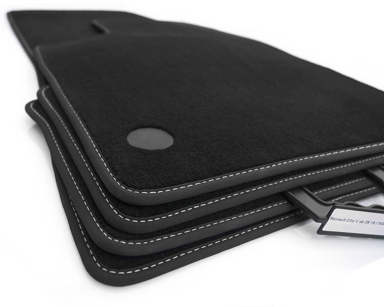 Floor Mats Renault Clio 5 / RS white Seam Car Mats Premium Tuning