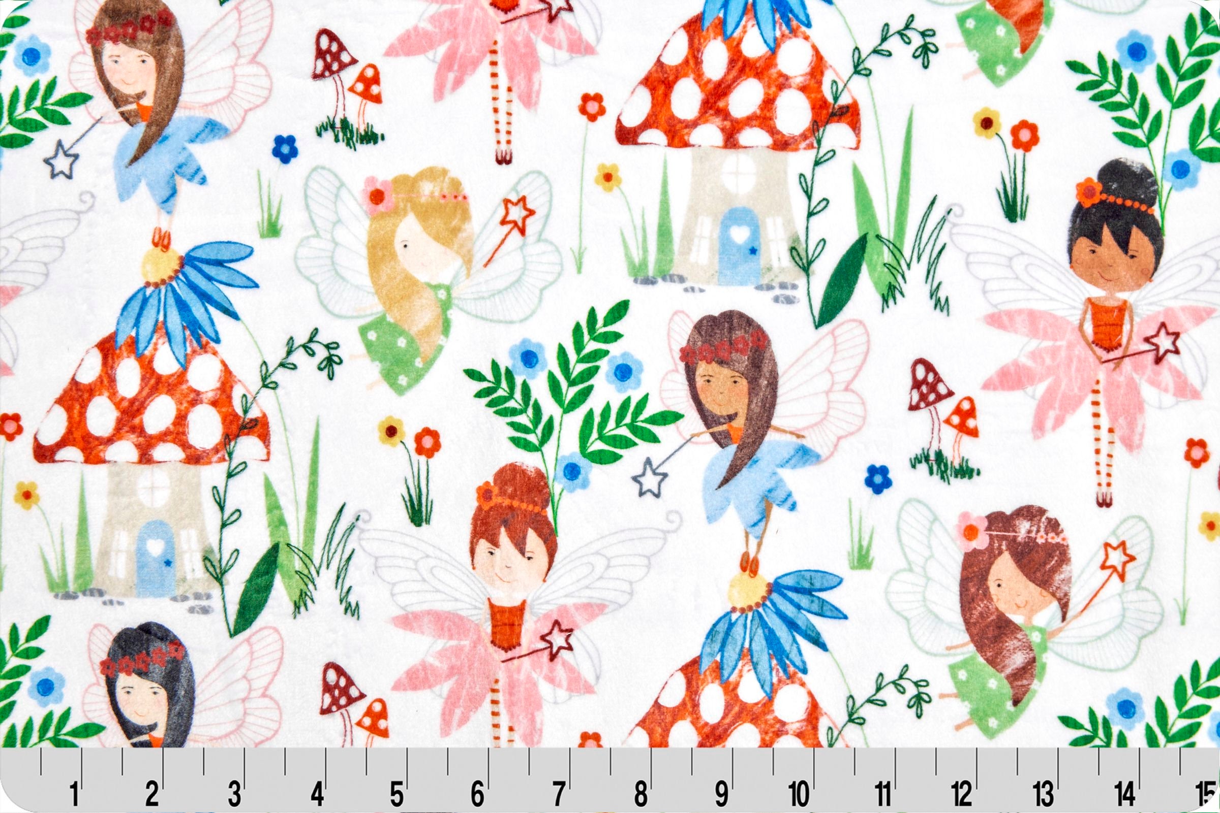 Pixie Patch Digital Cuddle, Shannon Fabrics, Cuddle, Minky, Pixie Minky, Fairy Minky, Fairy Cuddle, Mushroom Minky, Mushroom Cuddle