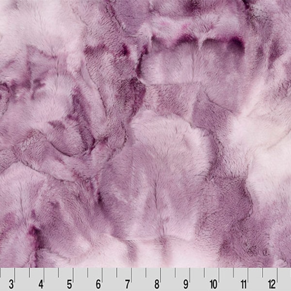 LUXE Cuddle Sorbet Vanilla Berry by  Shannon Fabrics, Purple and White Minky, Purple Cuddle,  10mm Pile, Tie Dye Cuddle, Tie dye Minky,