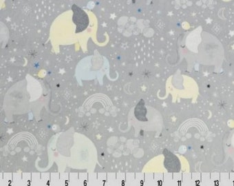 Mama and Me Digital Cuddle, Shannon Fabrics, Cuddle, Minky, Elephant Minky, Elephant Cuddle, Grey Sheep Minky, Unisex  Gift, Mommy and me