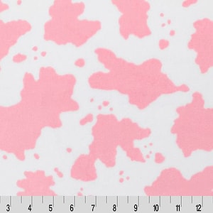 MEDIUM pink cow print fabric - Fabric