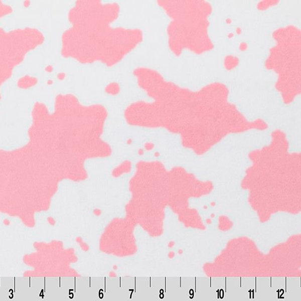 Cow Moo Cuddle, Shannon Fabrics, Cuddle, Minky, Cow Hide Print Minky, Pink Cow Minky, Cow, Minky, Cowgirl Material