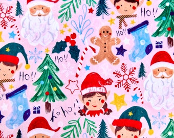 Santas Elves Digital Cuddle Multi, Shannon Fabrics, Cuddle, Christmas Minky,  Xmas Minky, Lure Minky, Christmas Fabric, Xmas Cuddle