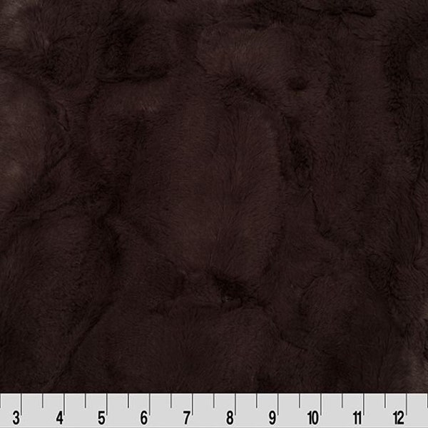 Chestnutl HIDE LUXE Cuddle by  Shannon Fabrics, Dark Brown Hide , Chestnut Cuddle, Hide-Dark Brown Minky, 10mm Pile