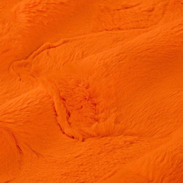 Tangerine HIDE LUXE Cuddle by  Shannon Fabrics, Tangerine Hide , Tangerine Cuddle, Hide-Tangerine Minky, 10mm Pile