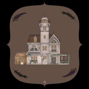 Practical Magic House 8x8 Print