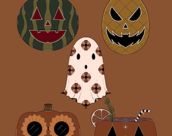 Summerween Stickers: Spooky Summer Jack-o'-Lanterns