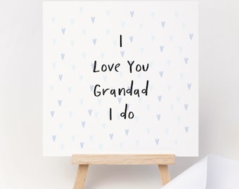 Grandad Greeting Card , I love you Grandad card, Grandad birthday card, Grandad Father's Day Card, Best Grandad card, Father's Day Card