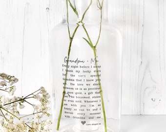 Glass Vase with verse for Grandma/Nanny