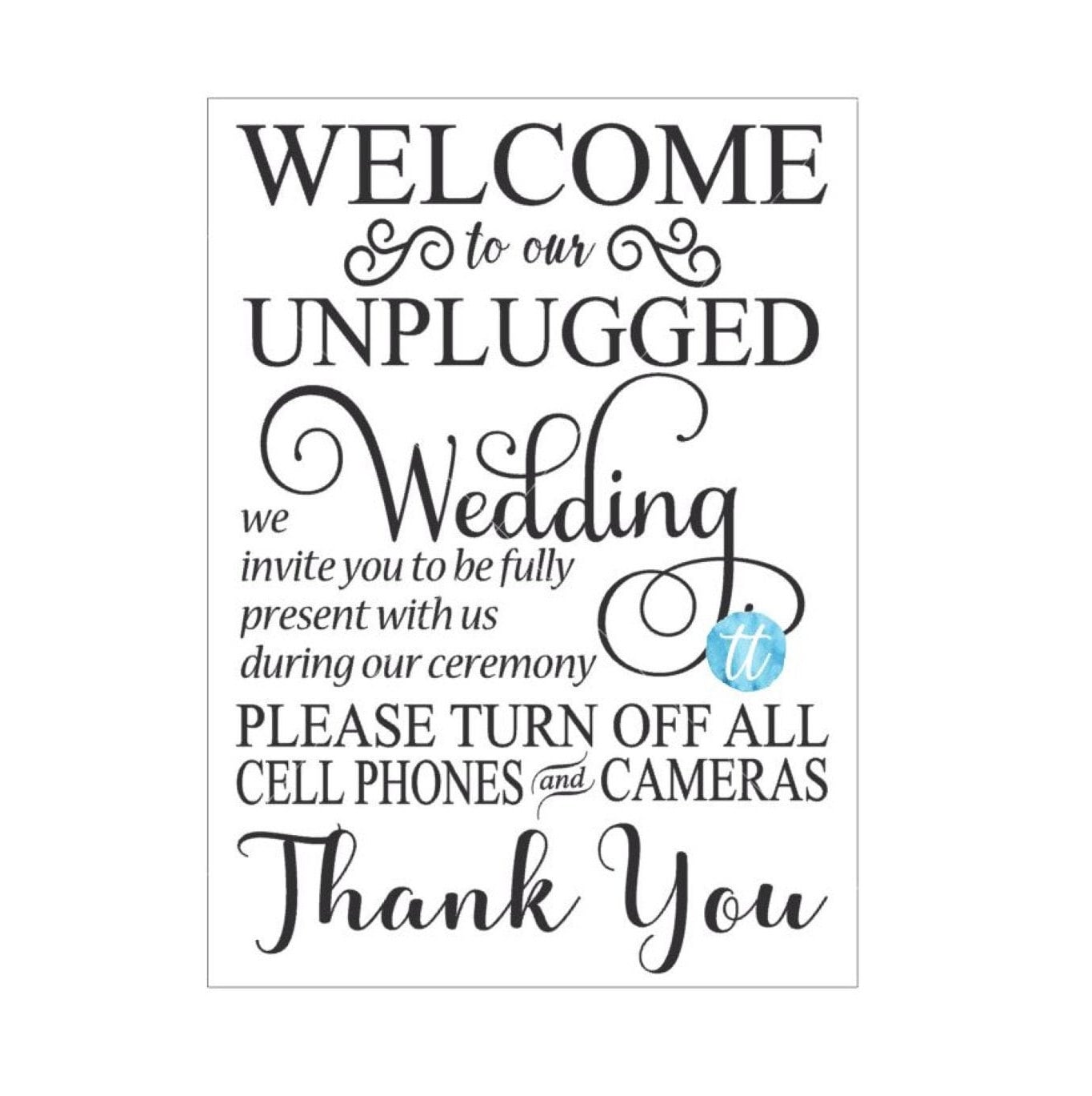 Free Free 314 Welcome To Our Unplugged Wedding Svg SVG PNG EPS DXF File