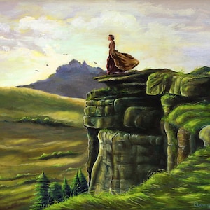Lizzie On Top Of The World | Pride and Prejudice 2005 | Elizabeth Bennet Inspired Oil Painting Print | Jane Austen