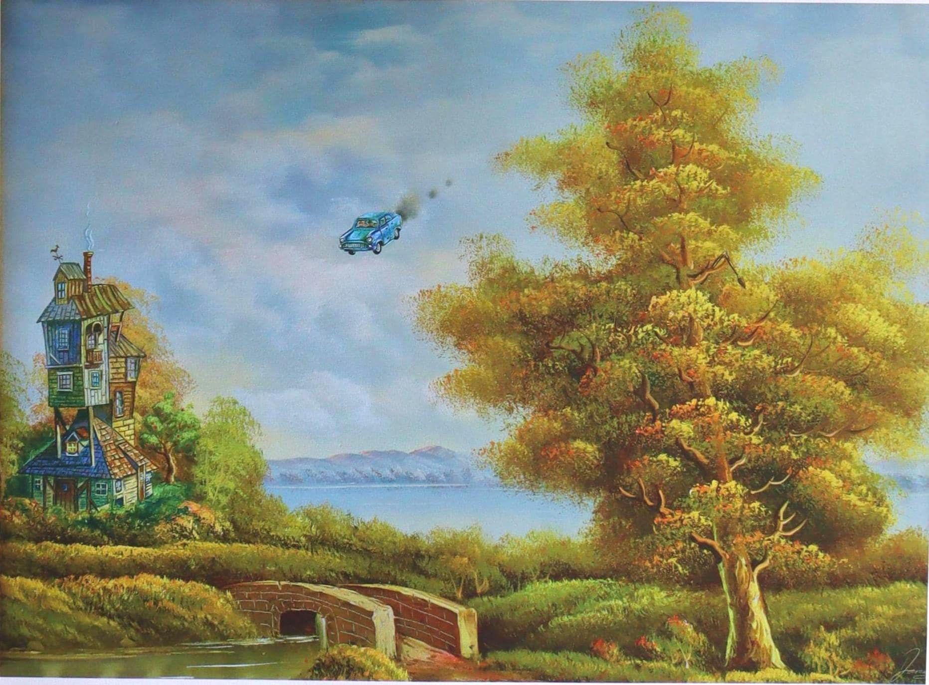 ザ・バロウ油絵アートプリント｜ハリー・ポッター｜ウィーズリー家｜空