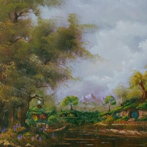 The Shire Art Print: Lord of the Rings Inspired Oil Painting Print ...