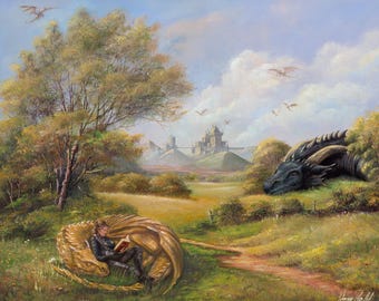 Breaks From Basgiath | Fourth Wing Print | Violet Sorrengail | Tairn and Andarna