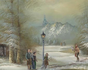 Spare Oom - Las crónicas de Narnia: El león, la bruja y el armario / Mundo de invierno / Lámina artística de pintura al óleo / C. S. Lewis
