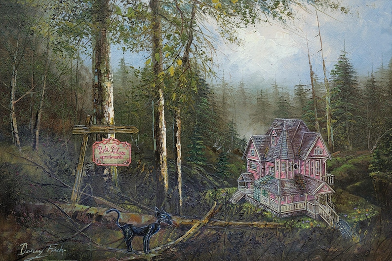 The Pink Palace | Darcey Flo Art | Coraline Inspired Art | Cat | Halloween Print | Laika image 1