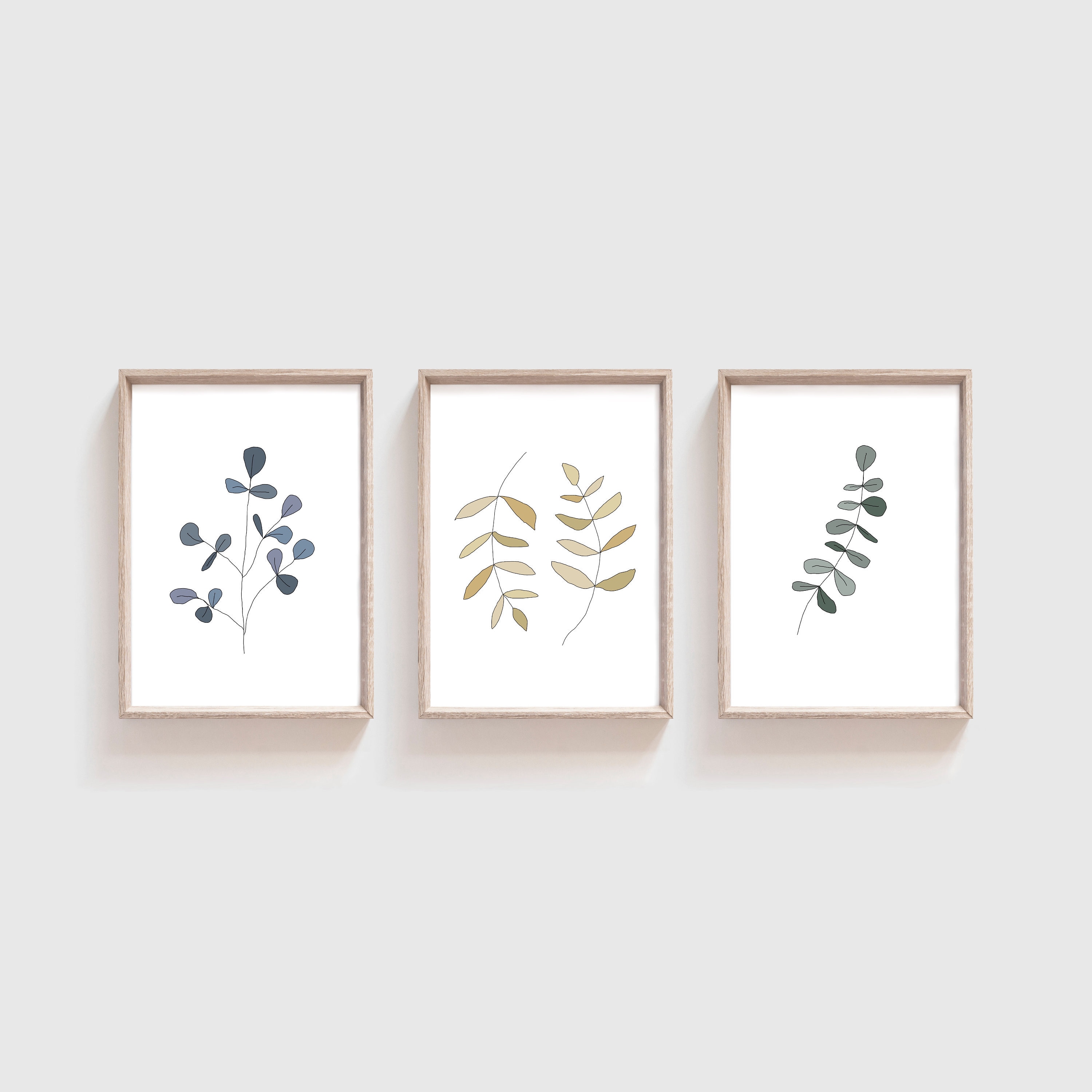Set of Three Minimalist Plant Print Instant Downloadable - Etsy