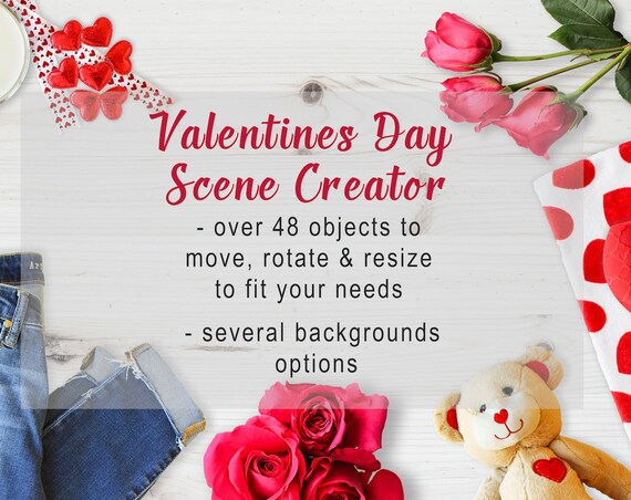 Valentines Day Scene Creator Mockup Moveable Mockup