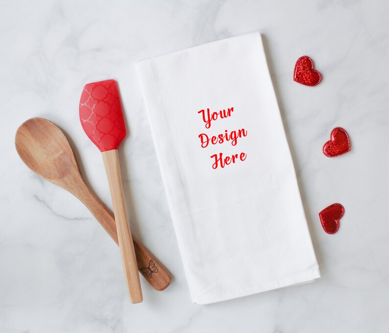 Download 2 Tea Towel Mockups Valentines Day Kitchen Towel Mockup | Etsy
