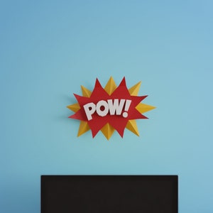 Pow Comics Art Papercraft 3D DIY low poly paper crafts origami wall decor template