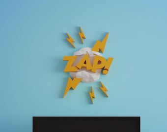 Zap Comics Art Papercraft 3D DIY low poly paper crafts origami wall decor template