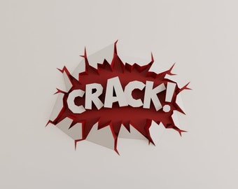 Crack Comics Pop Art Papercraft 3D DIY low poly paper crafts wall hanging model template