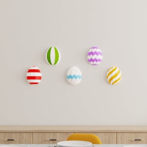 Wall Eggs Papercraft 3D DIY low poly paper crafts Easter wall decor model template