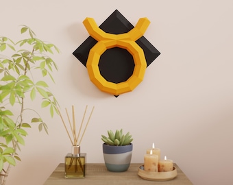 Taurus Papercraft 3D DIY low poly Zodiac Symbol model template