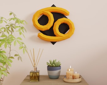 Cancer Papercraft 3D DIY low poly Zodiac Symbol model template