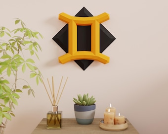 Gemini Papercraft 3D DIY low poly Zodiac Symbol model template