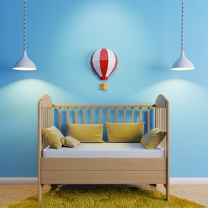 Mongolfiera Papercraft 3D FAI-DA-TE low poly carta artigianato origami wall decor template