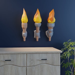 Torce Papercraft 3D fai-da-te low poly paper crafts Halloween modello e modelli di decorazione murale