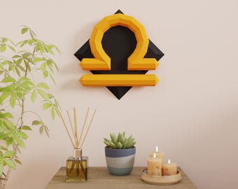 Libra Papercraft 3D DIY low poly Zodiac Symbol model template