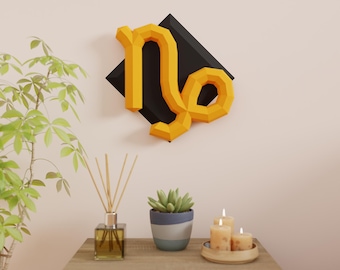 Capricorn Papercraft 3D DIY low poly Zodiac Symbol model template