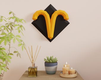 Aries Papercraft 3D DIY low poly Zodiac Symbol model template