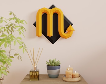Scorpio Papercraft 3D DIY low poly Zodiac Symbol model template