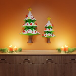 Décoration Sapin De Noël En Papier 3D - À Suspendre Ou Centre De Table - Écologique