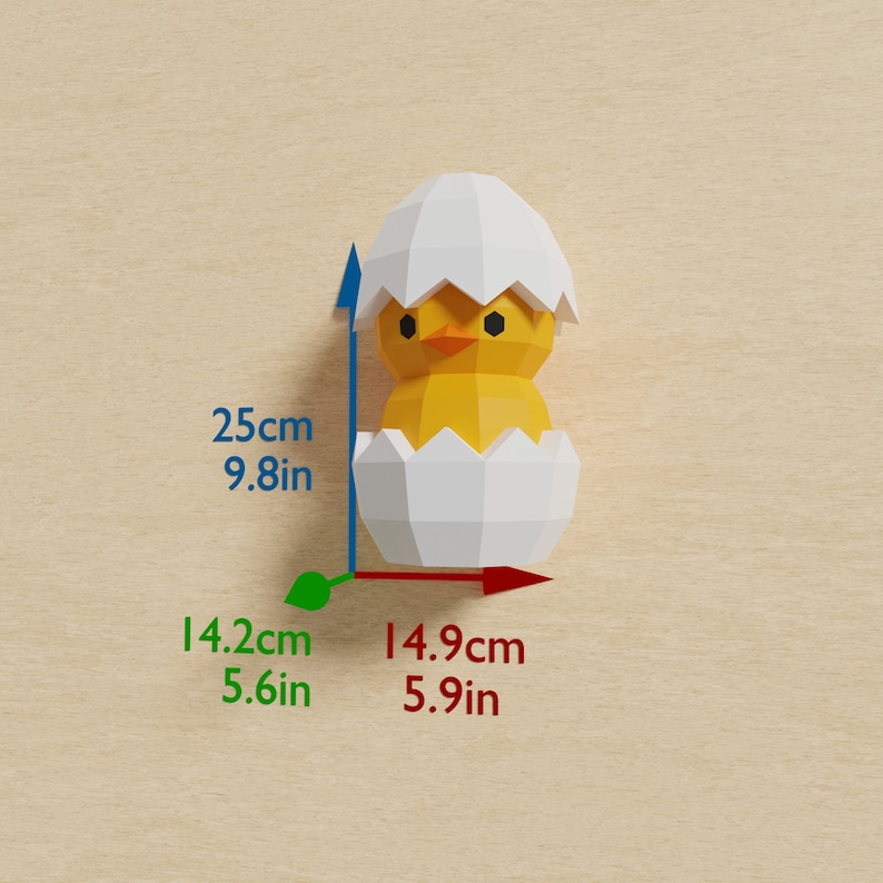 Chick in Egg Papercraft 3D DIY Low Poly Paper Crafts Easter | Etsy Canada