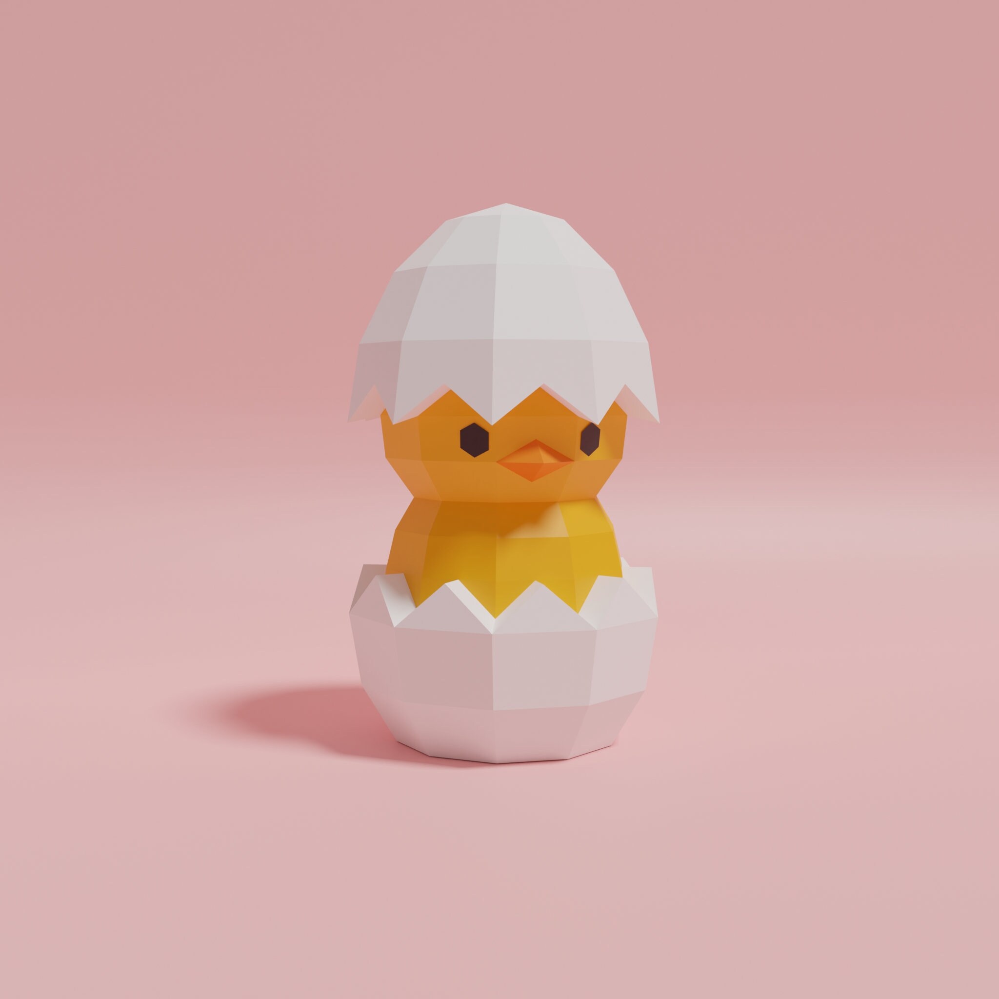 Chick in Egg Papercraft 3D DIY Low Poly Paper Crafts Easter | Etsy Canada