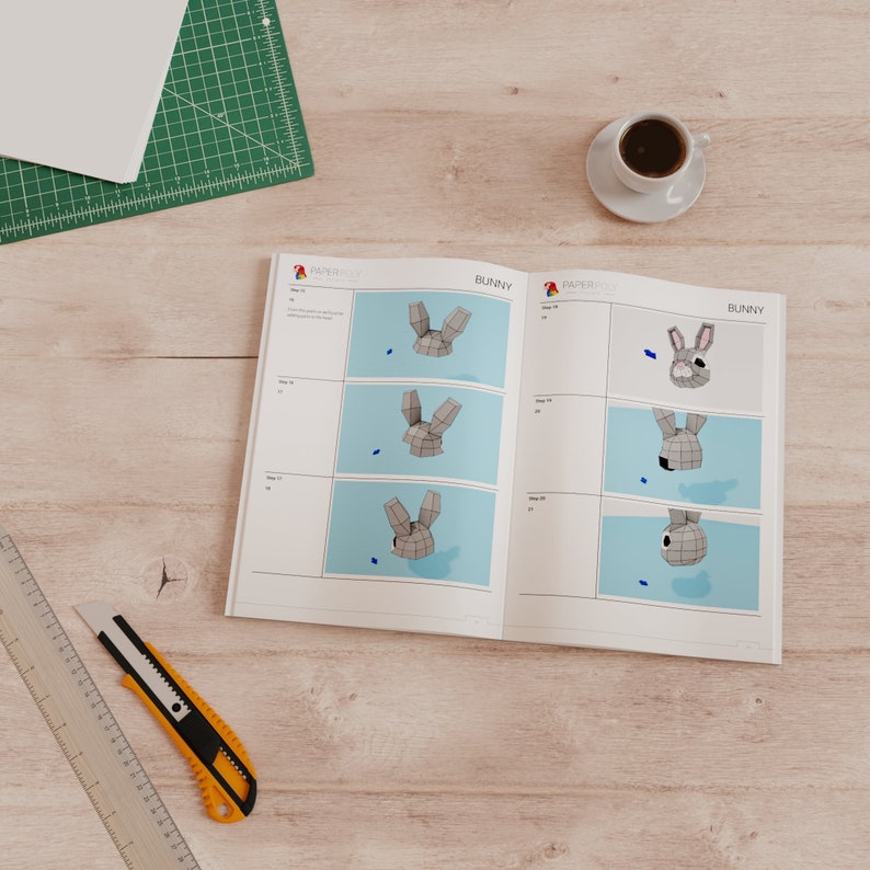 Bunny Papercraft 3D bricolage low poly papier artisanat modèle de modèle de décor de lapin de Pâques image 9
