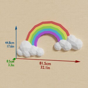 Rainbow Brite Papercraft 3D DIY Low Poly Paper Crafts Origami Wall ...