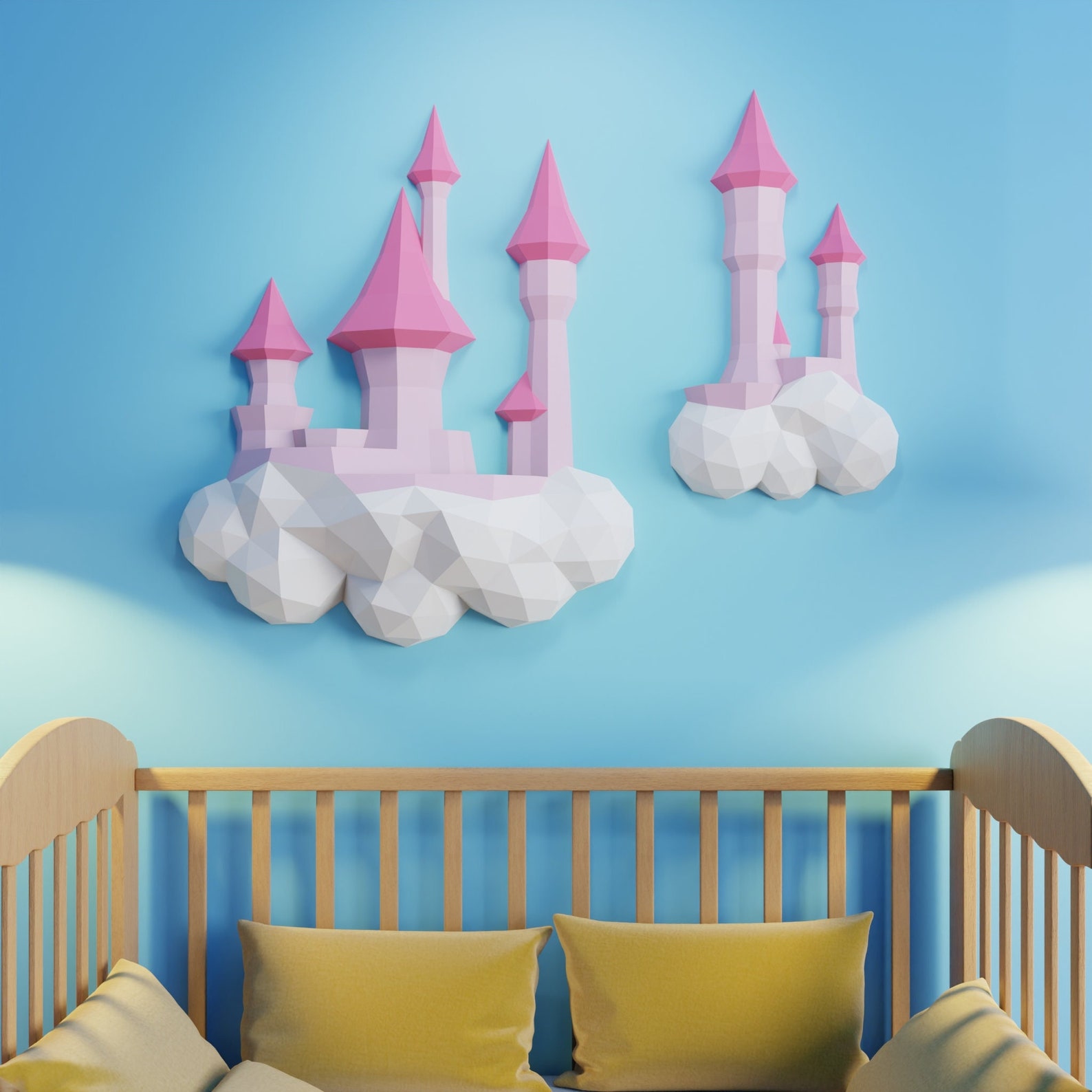 Castle in the Clouds Papercraft 3D DIY Low Poly Paper Crafts Fantasy ...