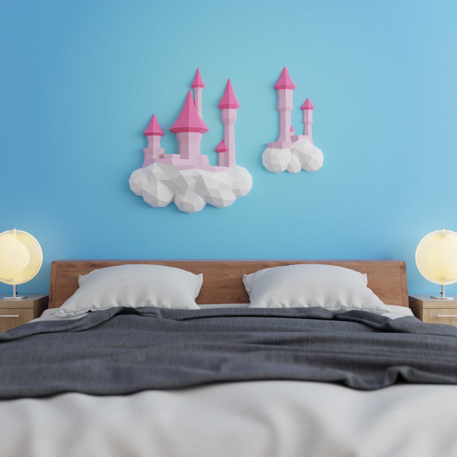 Castle in the Clouds Papercraft 3D DIY Low Poly Paper Crafts Fantasy ...