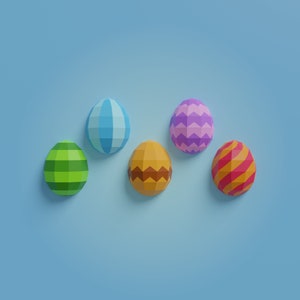 Wall Eggs Papercraft 3D DIY Low Poly Paper Crafts Easter Wall Decor ...